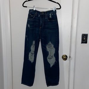 High waisted boyfriend jeans